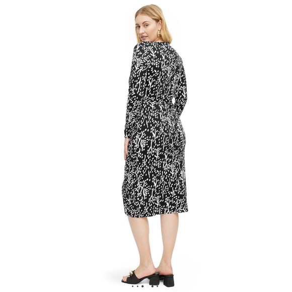 NWT Diane von Furstenberg x Target Midi Sea Spots Black Wrap Dress- S - Picture 5 of 8